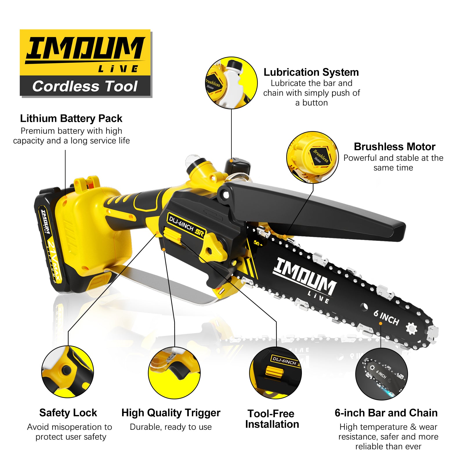 6 Inch Chainsaw Chain /Guide Bar Replacement For Mini Electric